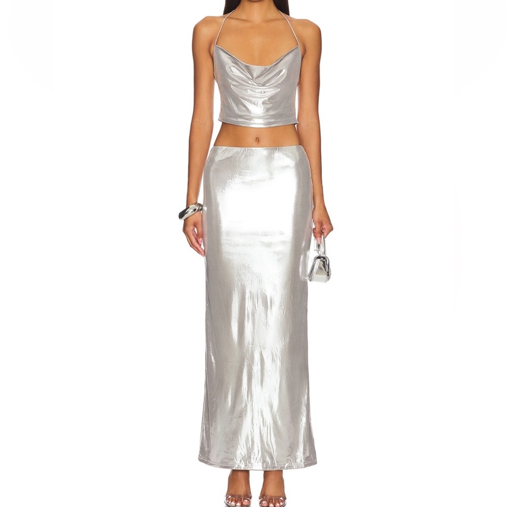 Revolve silver metallic set